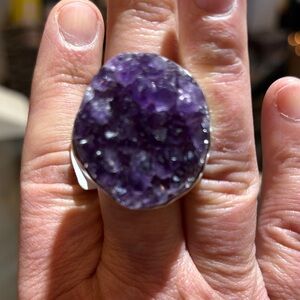 Amethyst Geode Statement Ring